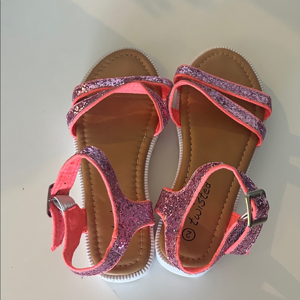 Twisted Pink and Purple Glitter kids Sandals bundle